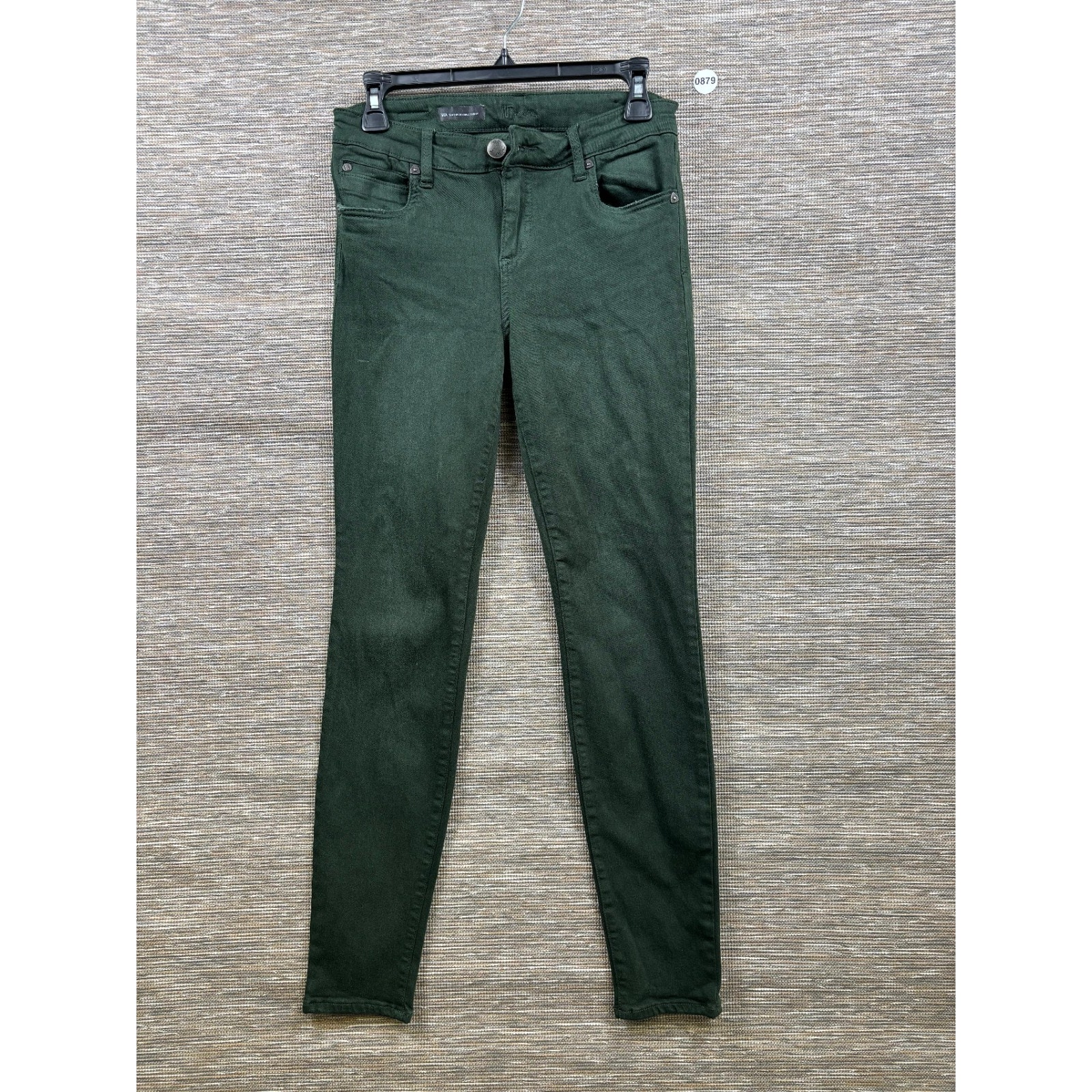 Kut From The Kloth Mia Toothpick Skinny Ankle Jeans Womens Size 4 Green Mid Rise